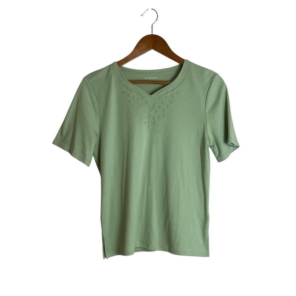 3 for $30! Allison Daley green‎ short sleeve shirt